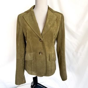Ann Taylor Green Suede Jacket 6